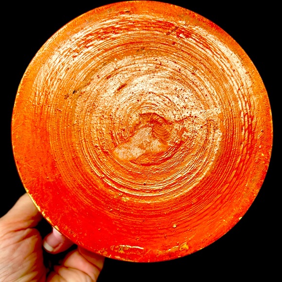 - Vintage 6” Russian  wood canister with handpainted floral design - Picture 5 of 8